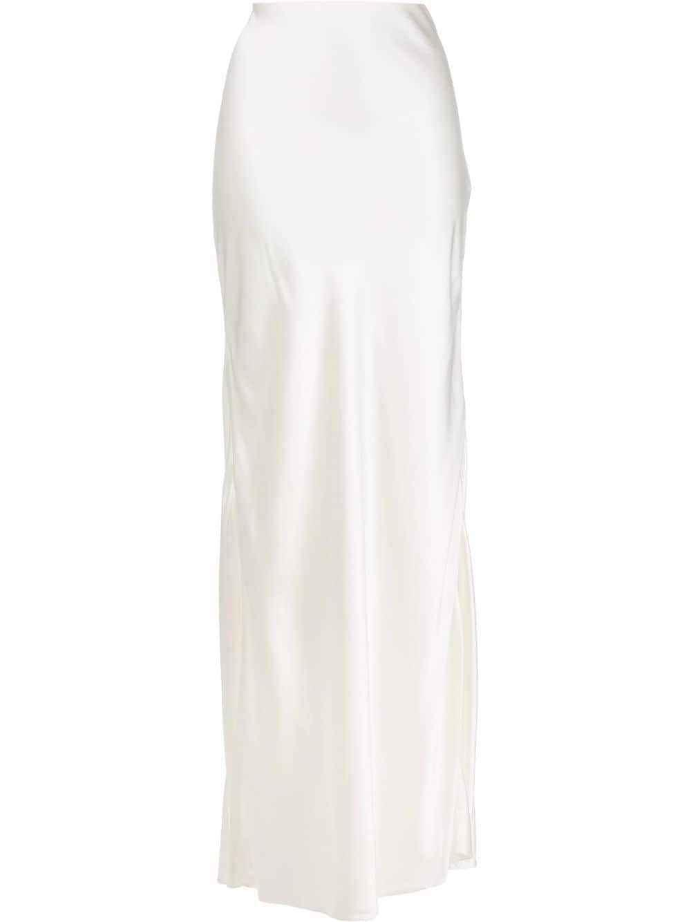 Saint Laurent Strapless Silk Dress In White