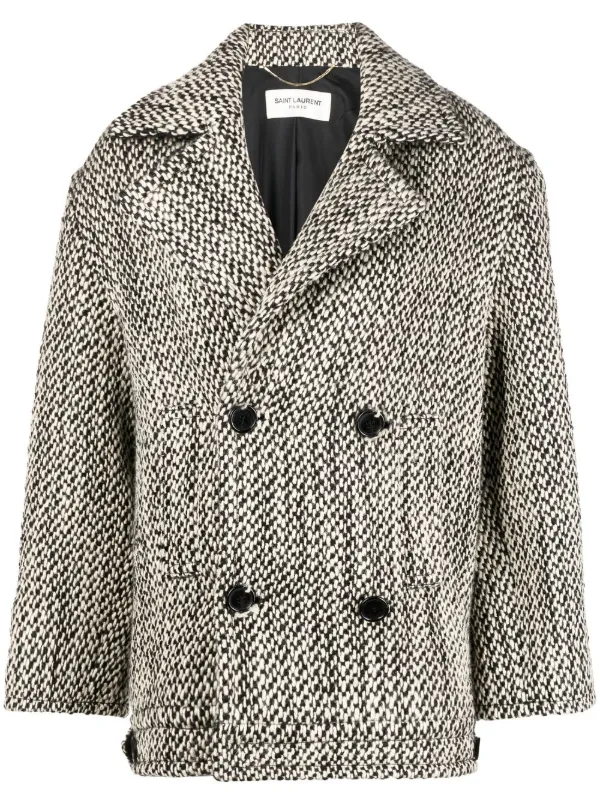 Saint laurent deals houndstooth coat