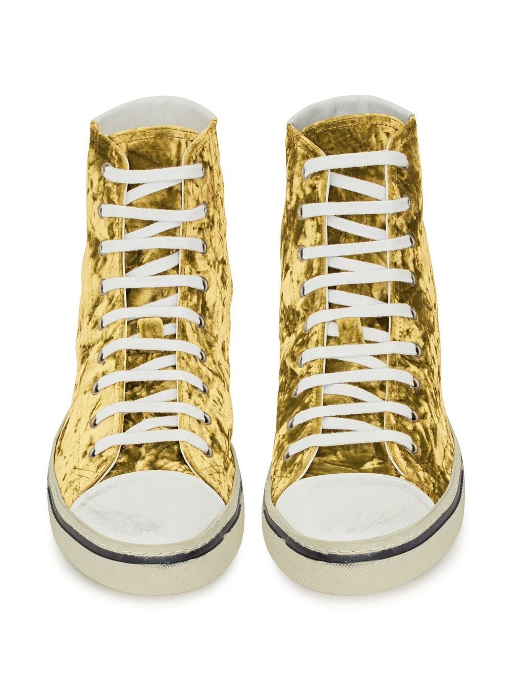 Shop Saint Laurent Malibu High-top Sneakers In Gold