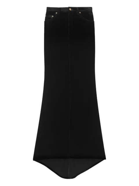 Saint Laurent falda estilo sirena efecto de terciopelo