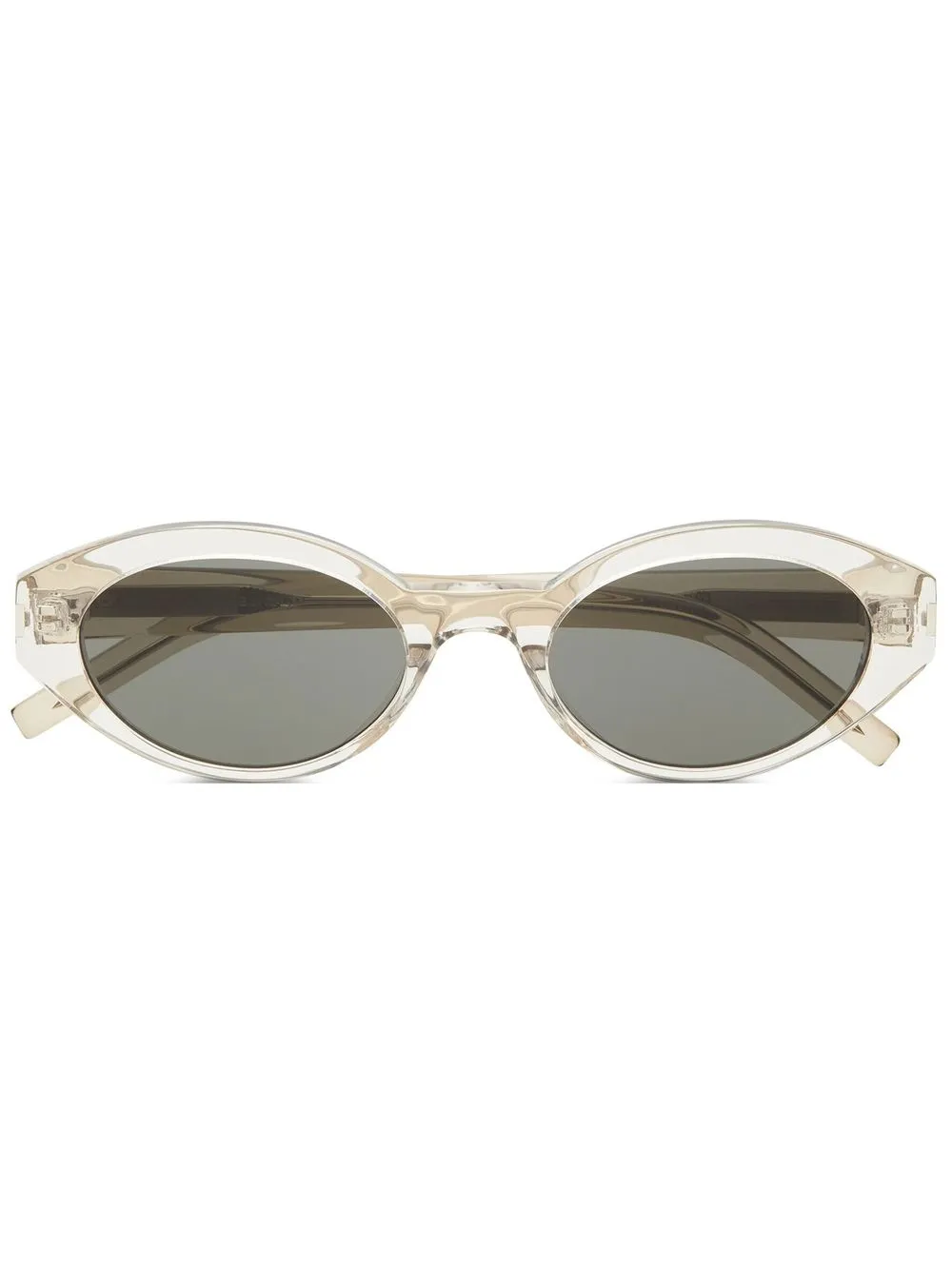 

Saint Laurent Eyewear lentes de sol con armazón ovalada transparente - Gris