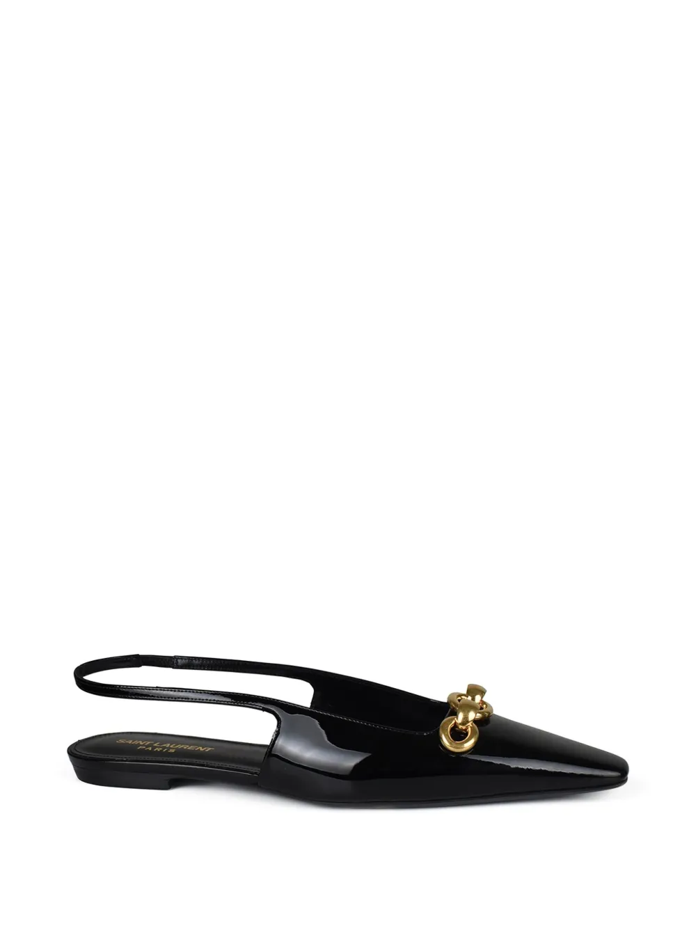 Saint Laurent Ballerina's met schakelketting detail Zwart