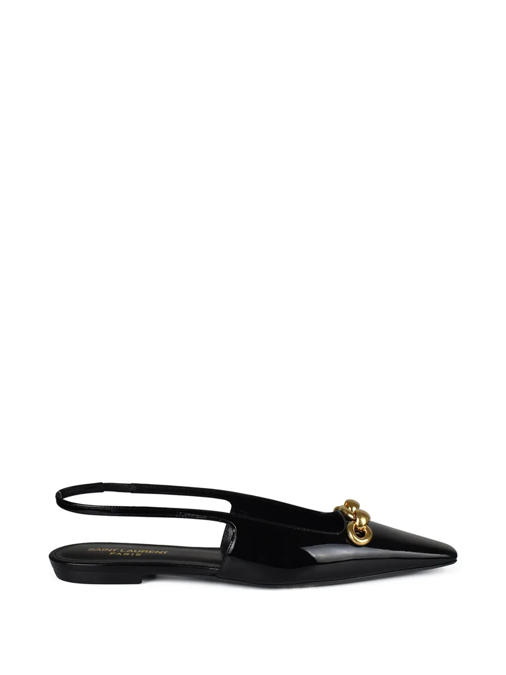 Saint Laurent Ballerina's met schakelketting detail Zwart
