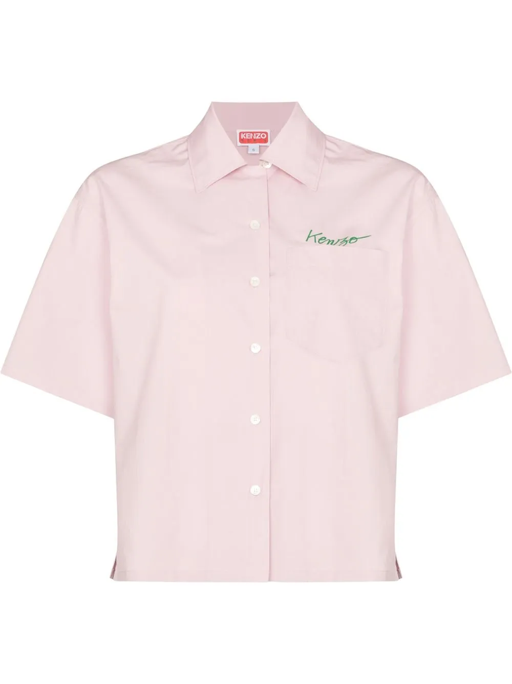 

Kenzo logo-embroidered short-sleeve shirt - Pink