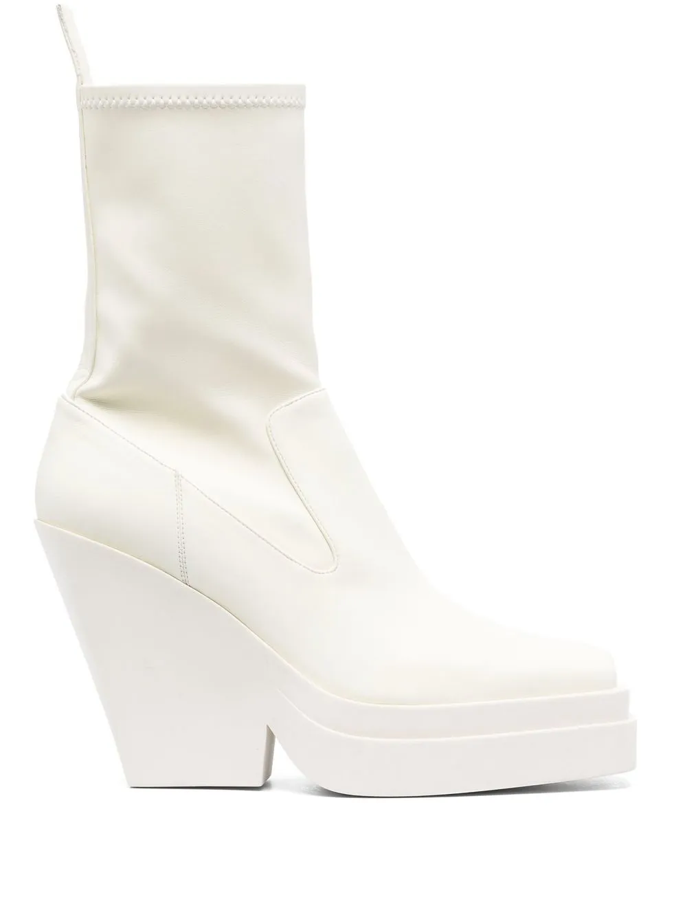 

GIABORGHINI platform 110mm square-toe ankle boots - White