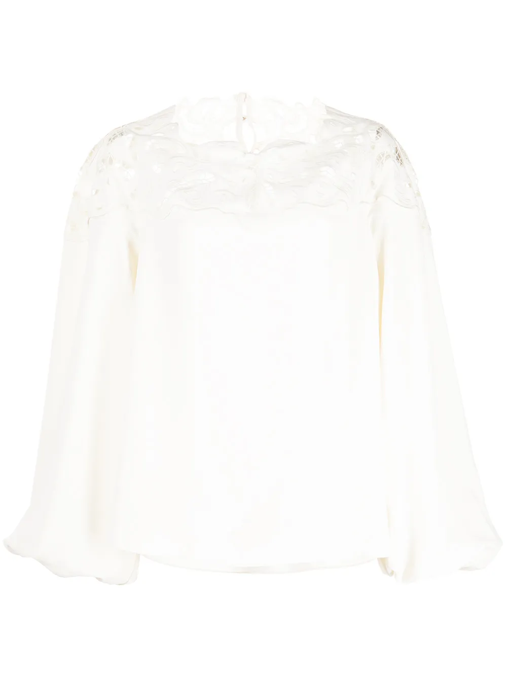 

Jonathan Simkhai blusa con ribete de encaje - Blanco