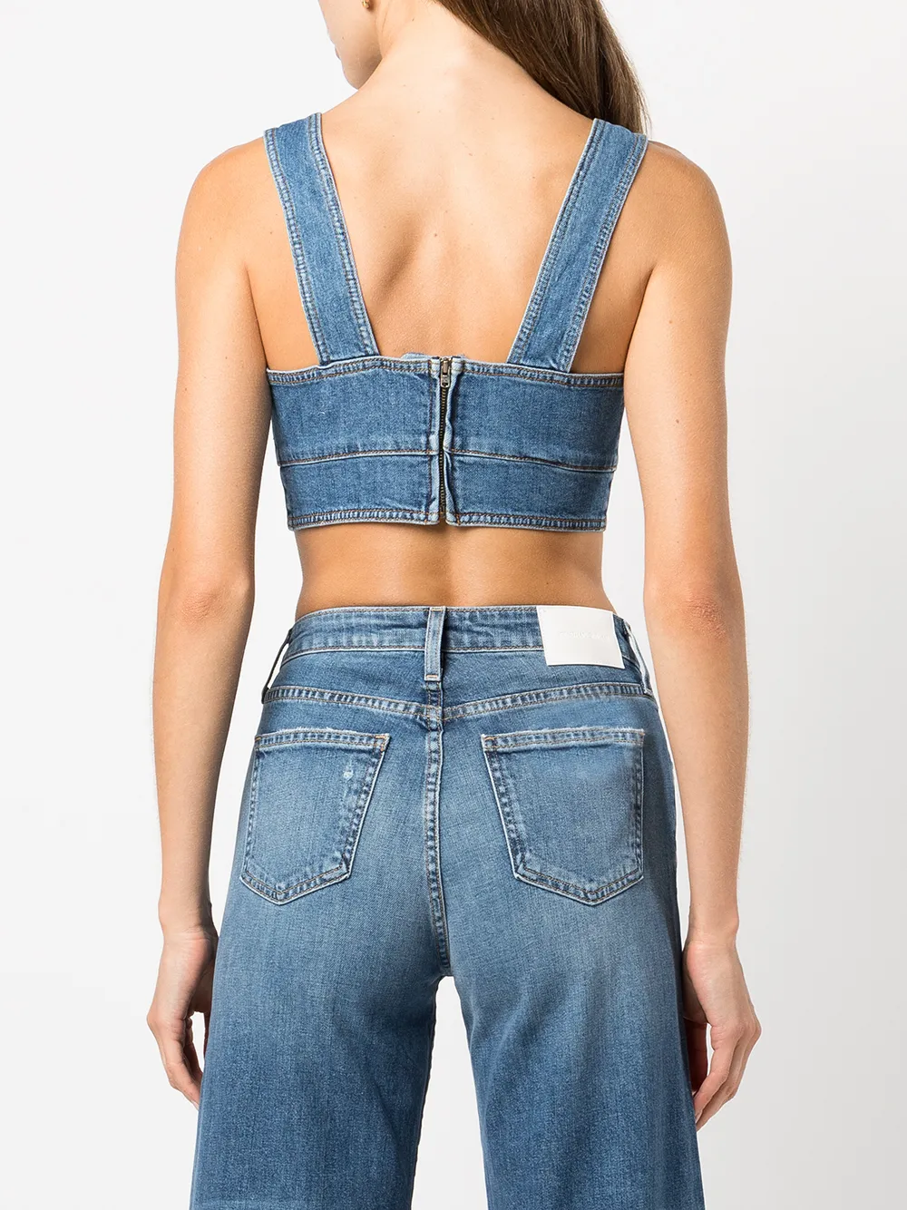 Simkhai Standard Hayden Denim Bustier Top Farfetch