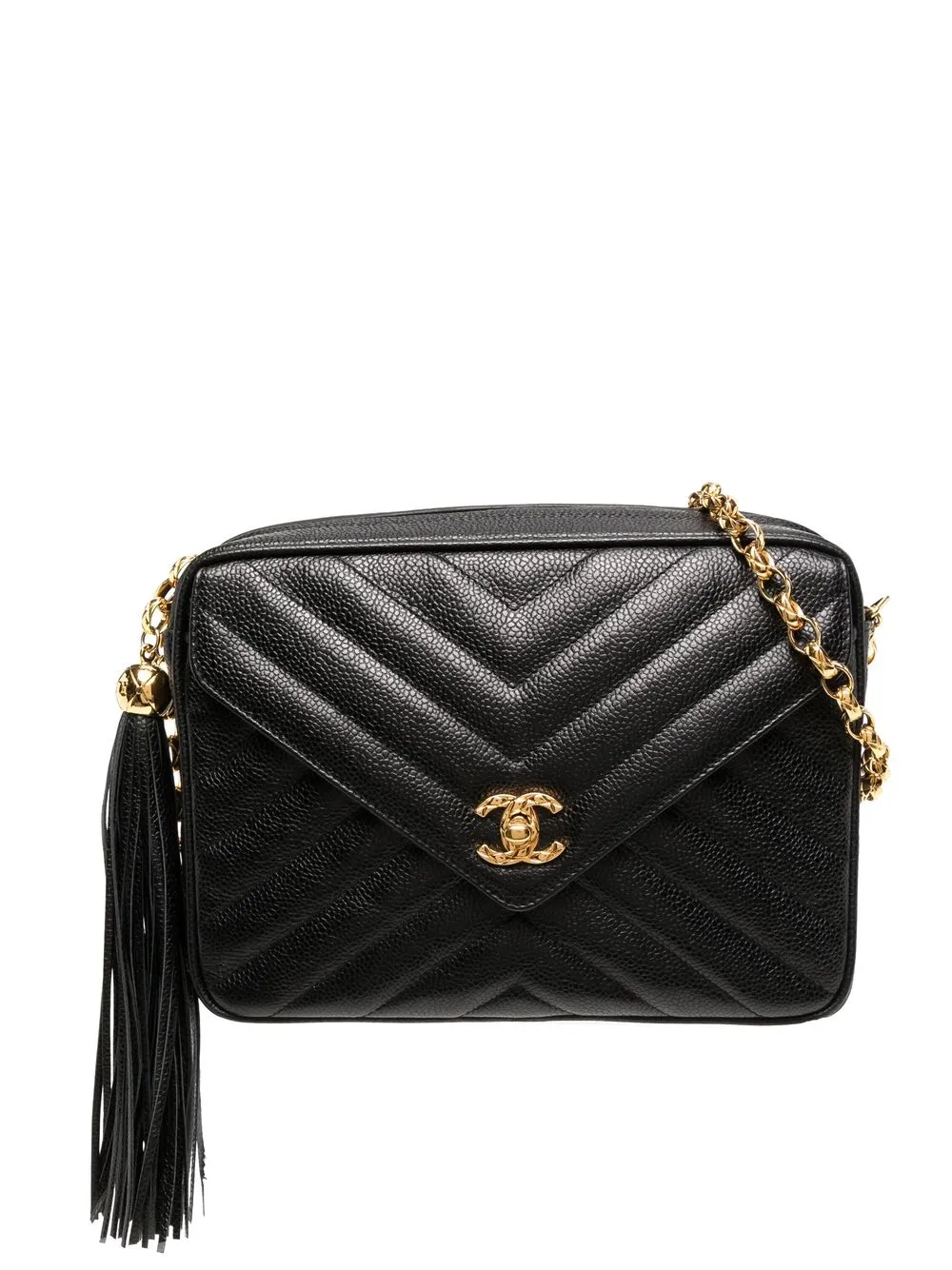 

Chanel Pre-Owned bolsa cámara con solapa 1992 - Negro
