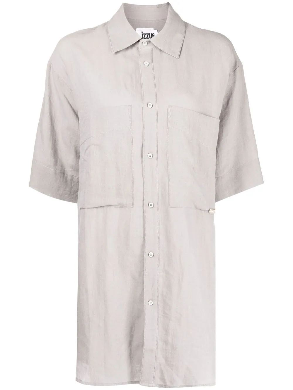 

izzue camisa larga con botones - Gris