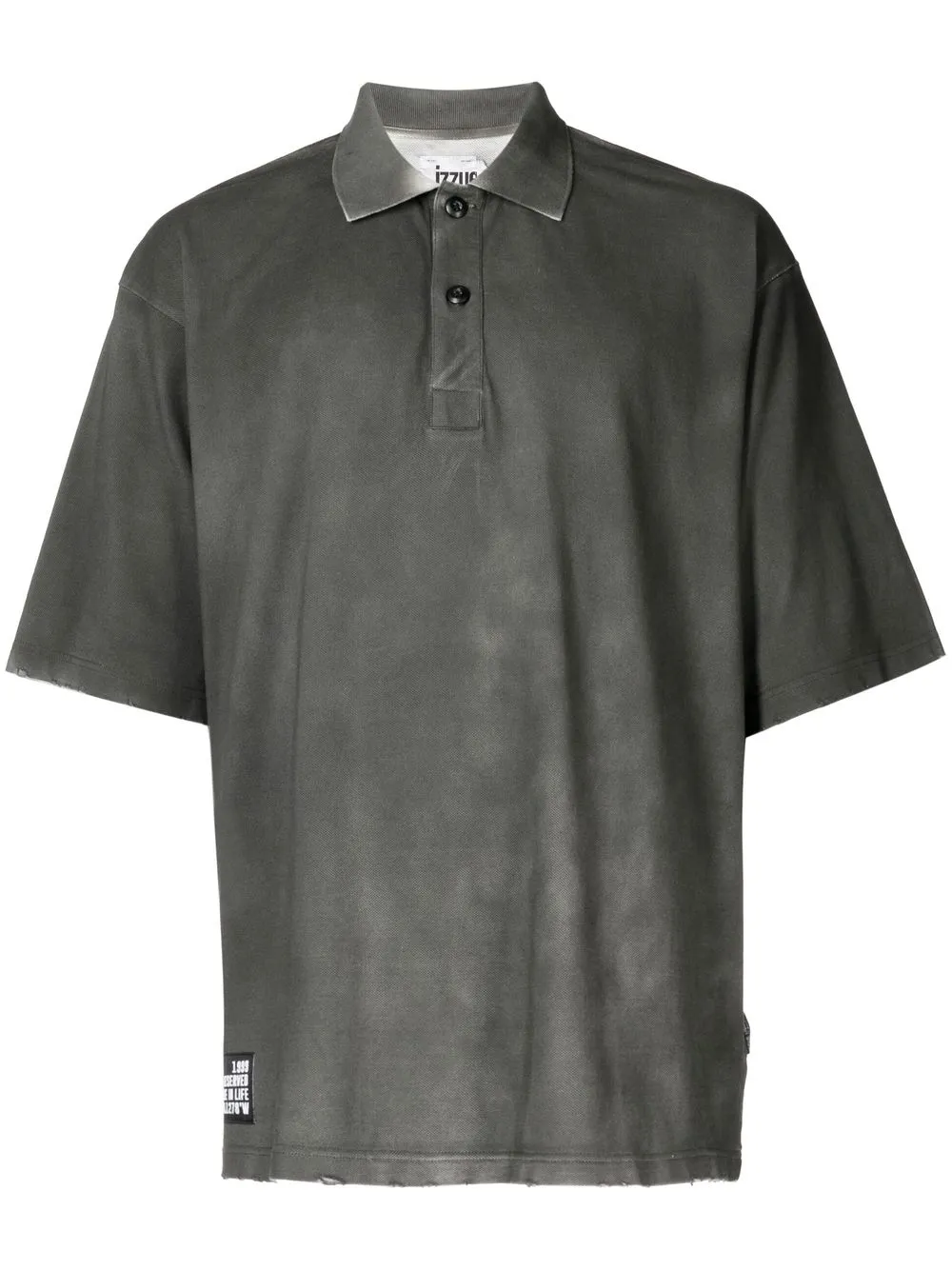 

izzue playera tipo polo con parche del logo - Gris