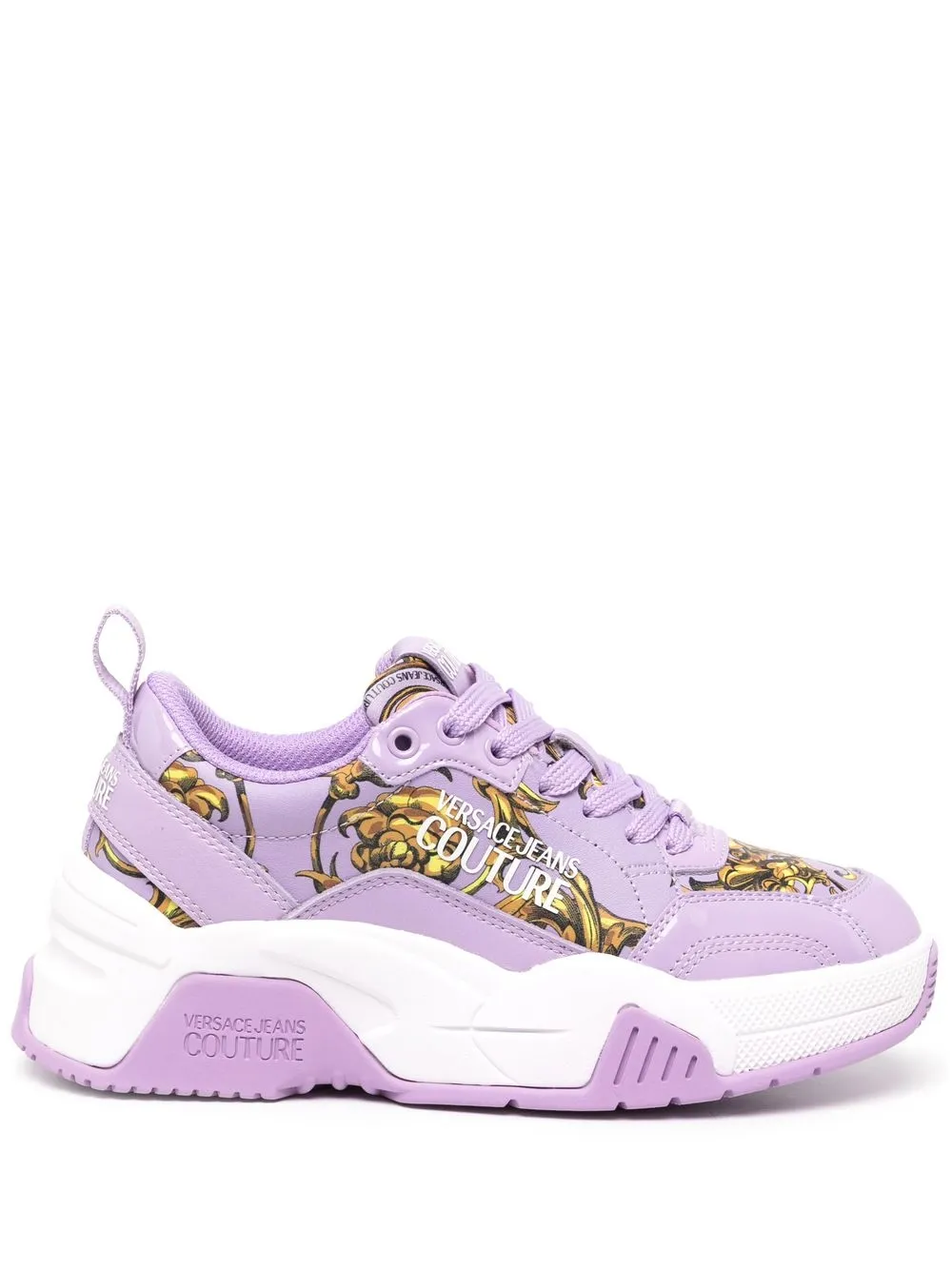 Versace Jeans Couture tenis bajos con motivo barroco - Morado