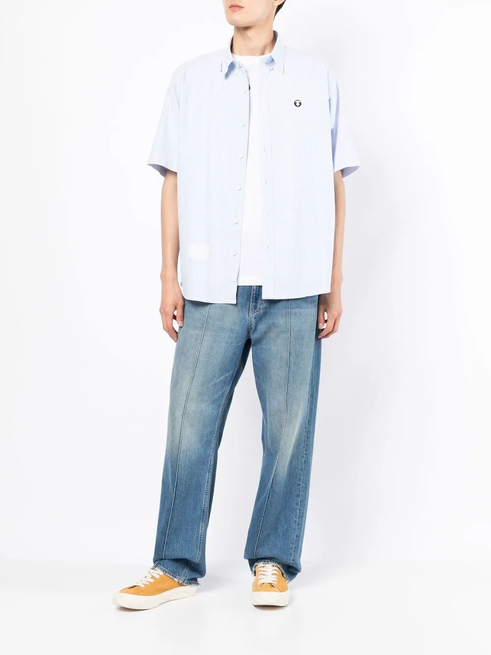 AAPE BY *A BATHING APE® Poloshirt met logopatch - Blauw