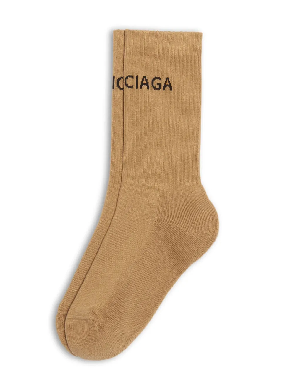 Balenciaga logo intarsia-knit cotton-blend socks - Beige