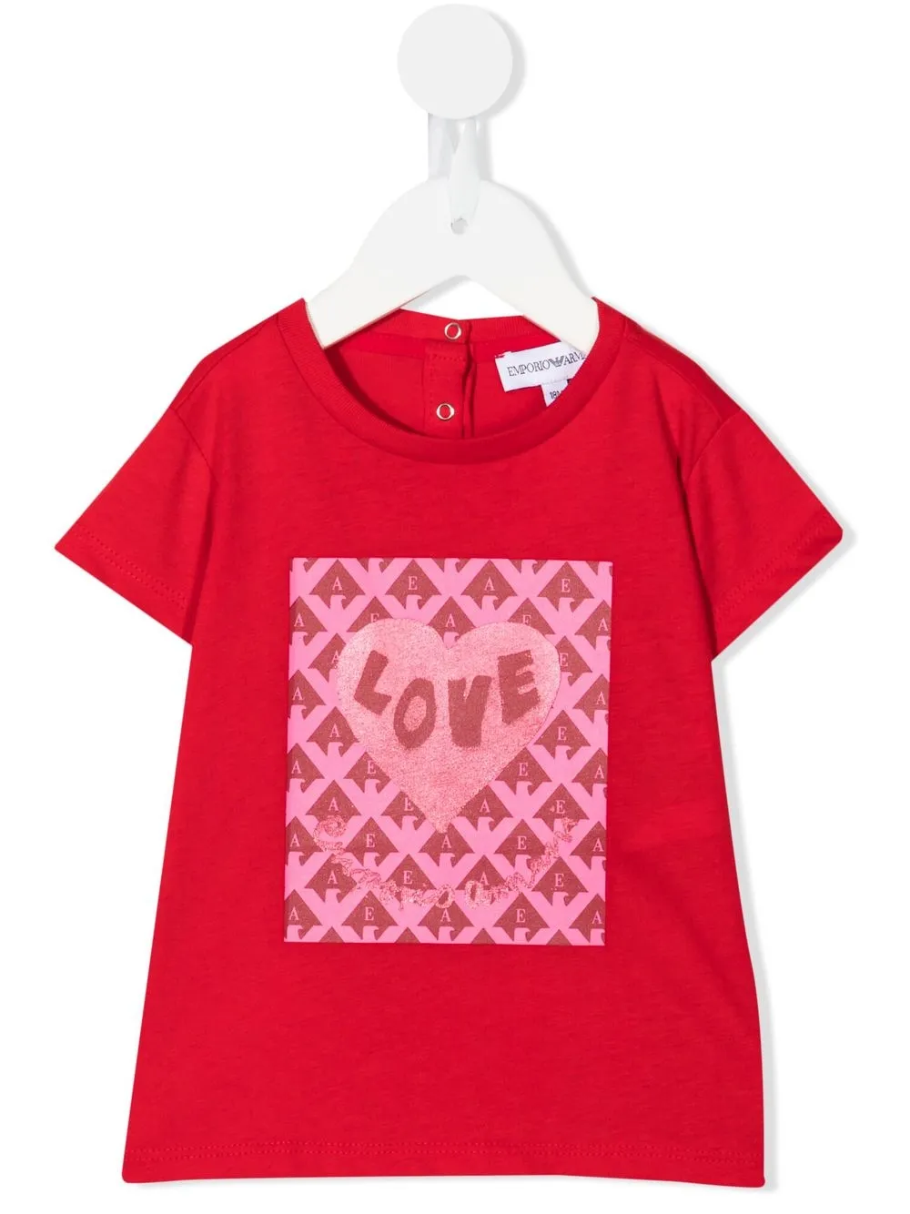 

Emporio Armani Kids playera con logo estampado - Rojo