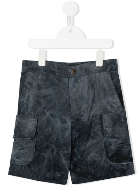 Emporio Armani Kids tie-dye cargo shorts