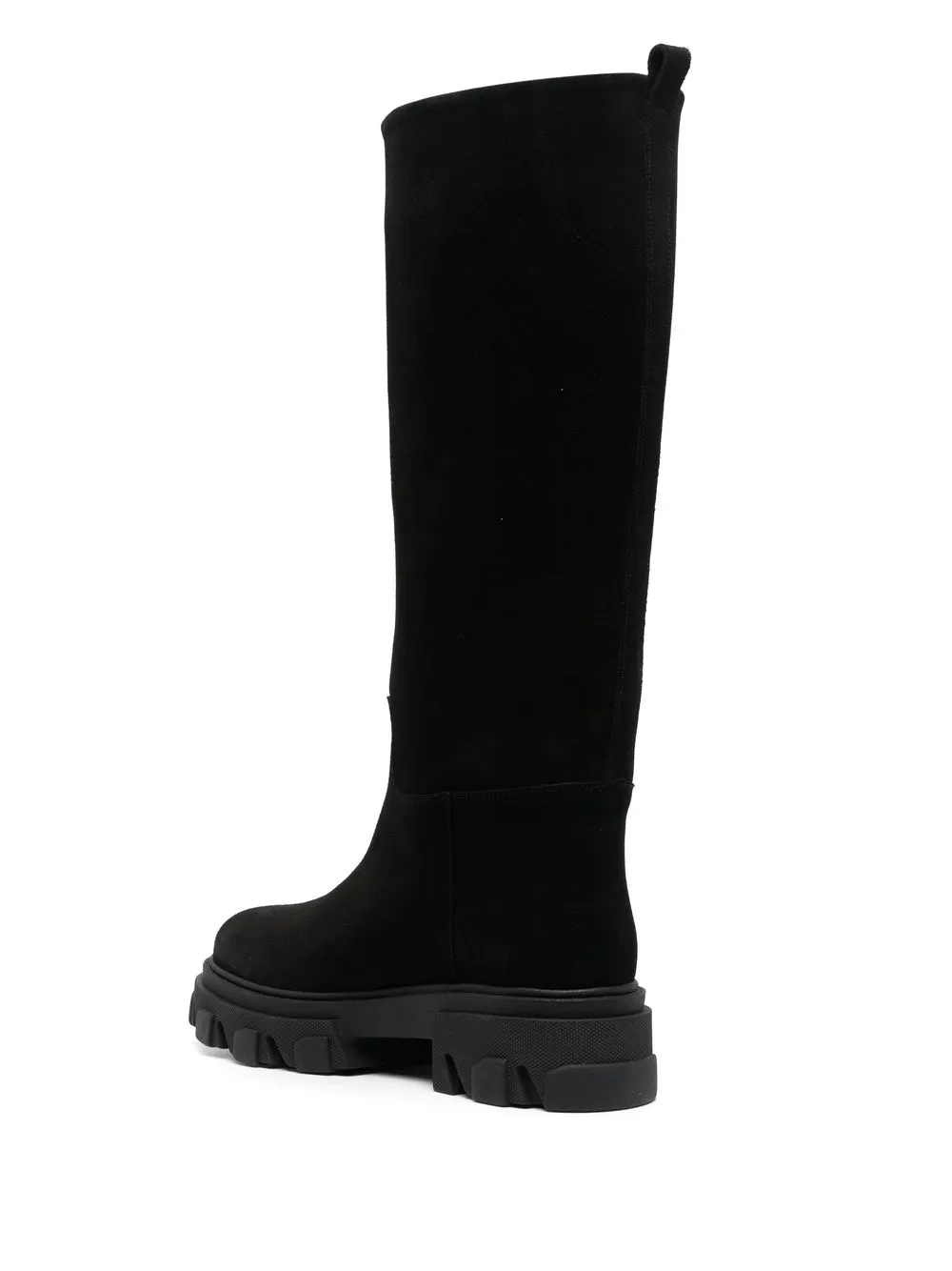 Shop Gia Borghini Perni Tubular Suede Knee-high Boots In Black