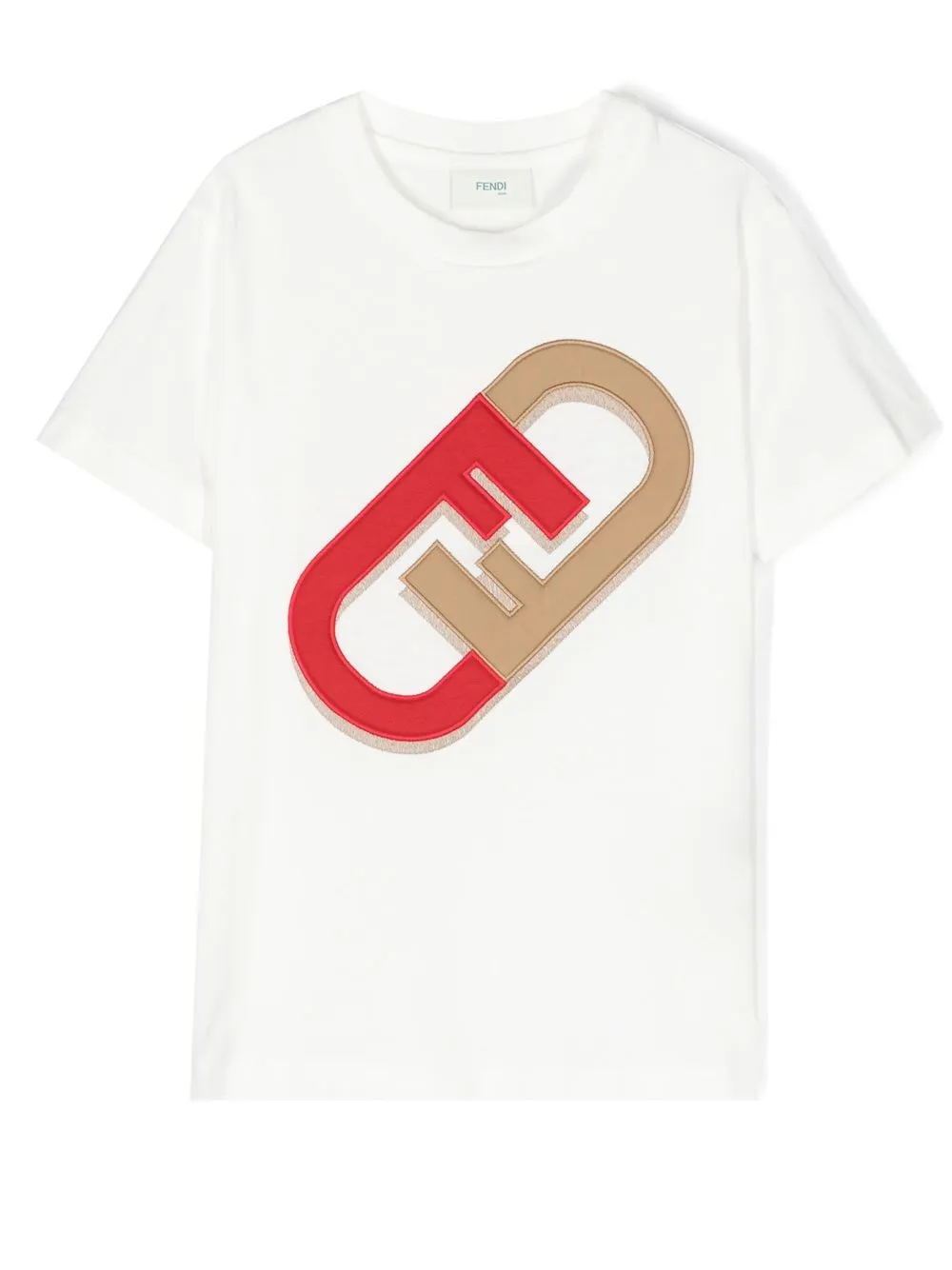 Fendi Kids' O'lock-embroidered Jersey T-shirt In White