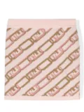 Fendi Kids Lock logo knitted wool skirt - Pink