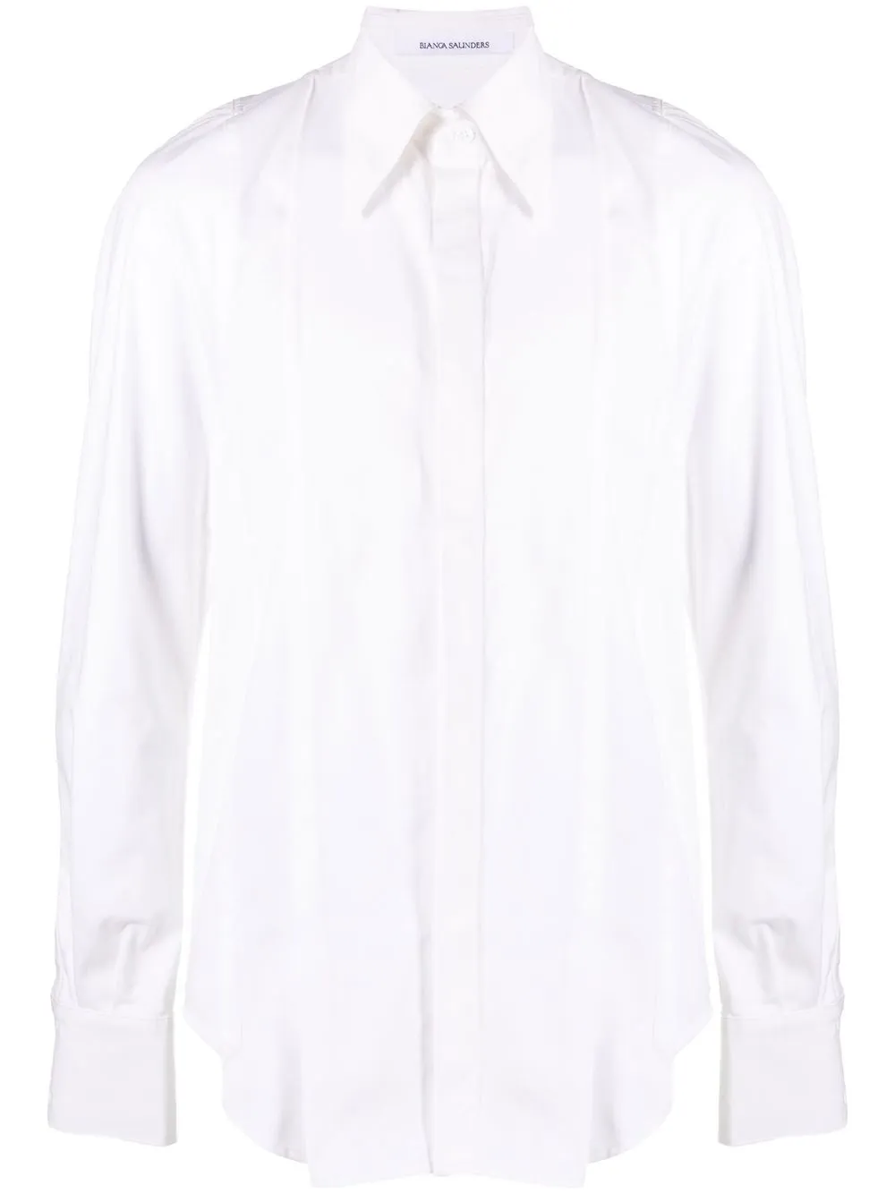 

Bianca Saunders camisa con cuello de pico - Blanco