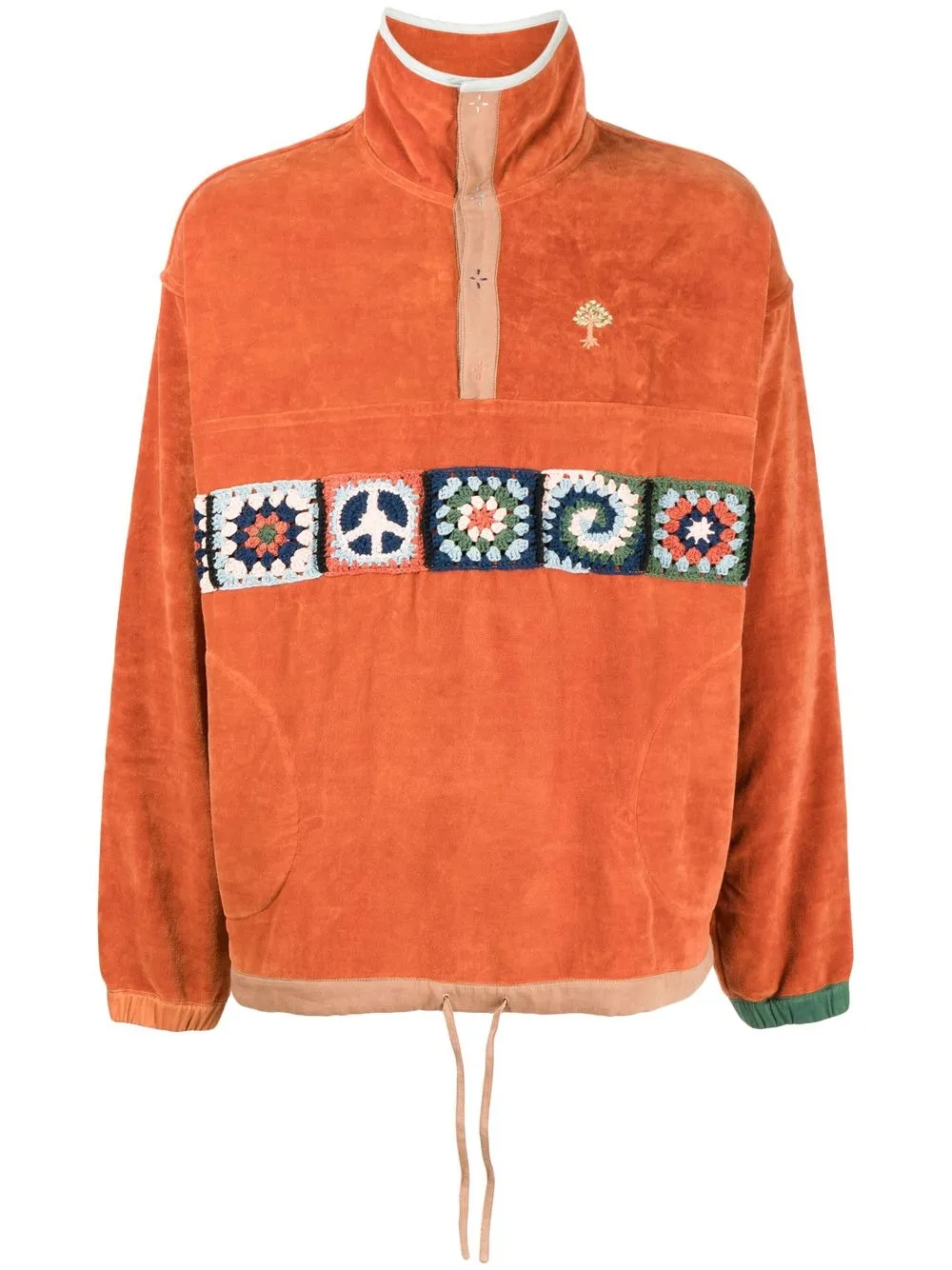 

STORY mfg. sudadera Polite con aplique de crochet - Naranja