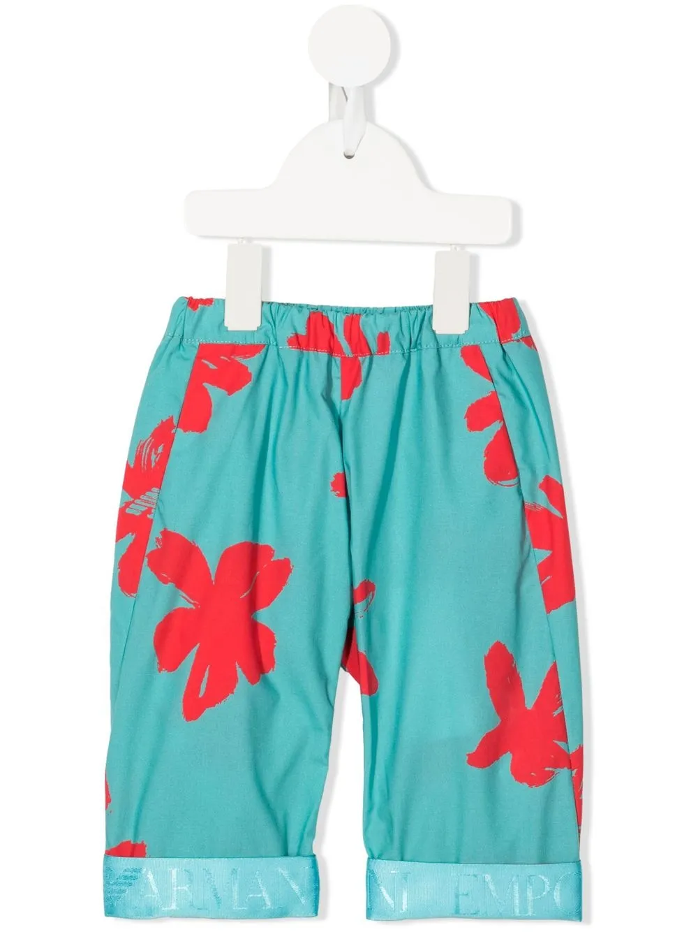 

Emporio Armani Kids pantalones con estampado floral - Verde