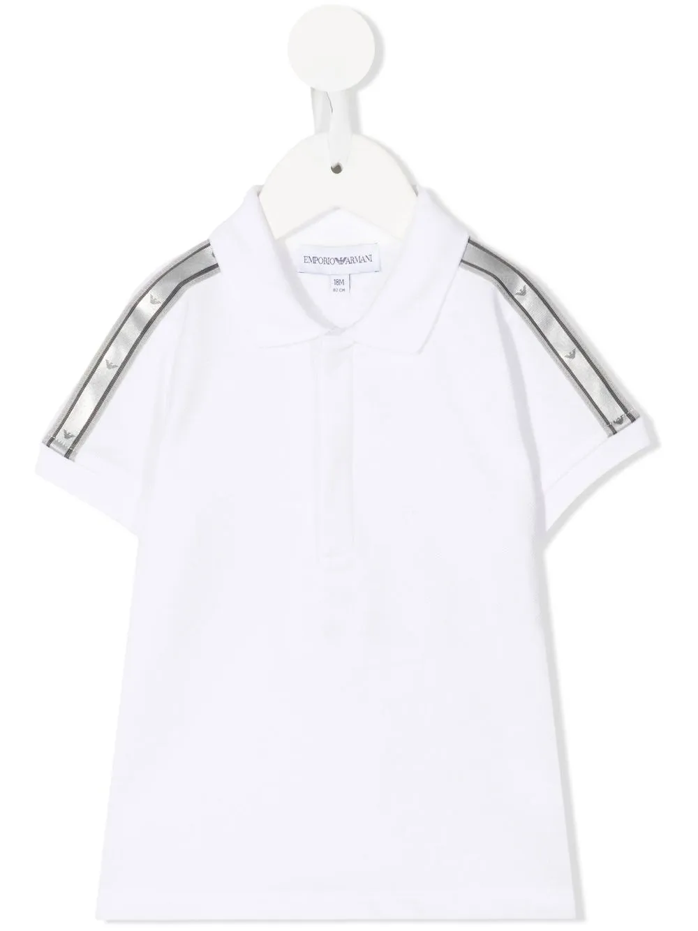 

Emporio Armani Kids playera tipo polo con detalle del logo - Blanco