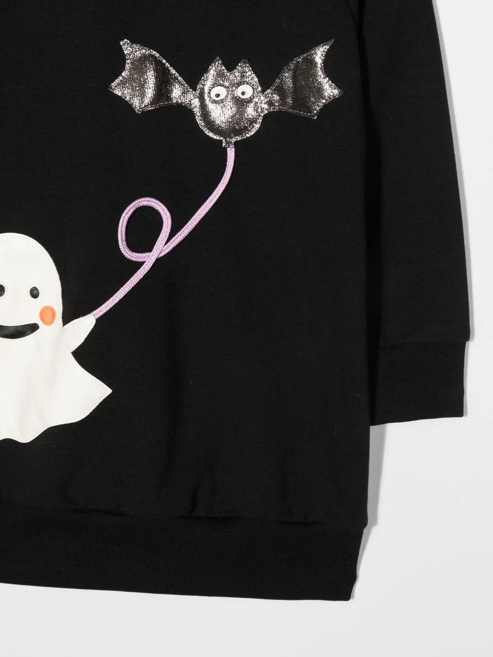 Wauw Capow By Bangbang Happy Ghost Sweatshirt Dress In Black