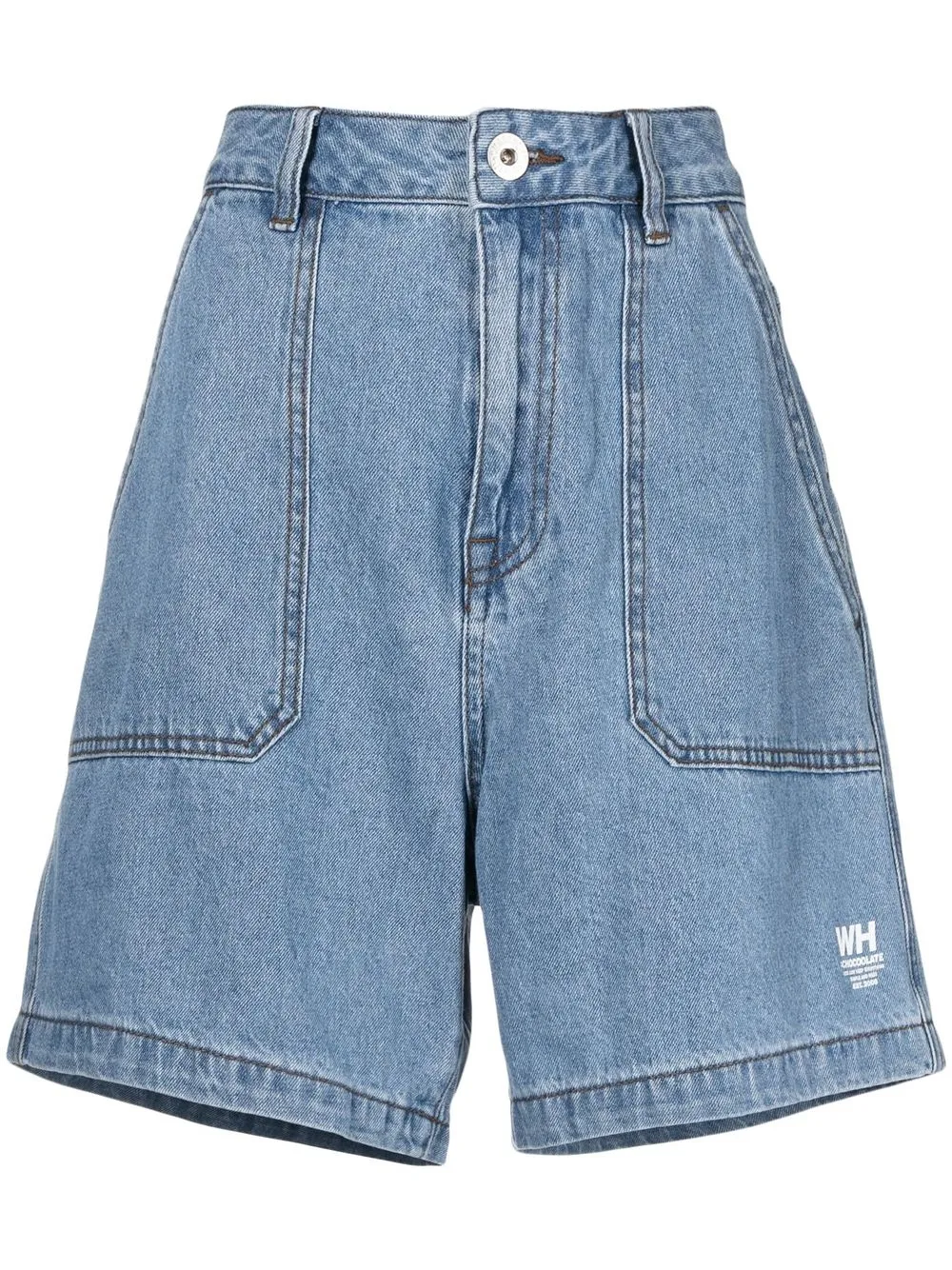 

CHOCOOLATE high-waisted denim shorts - Blue