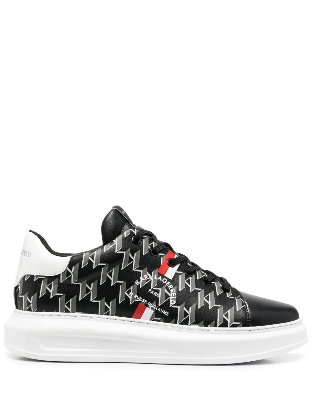 

Karl Lagerfeld tenis con monograma - Negro