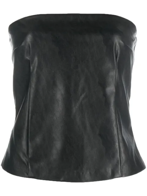 PINKO faux-leather strapless tank top