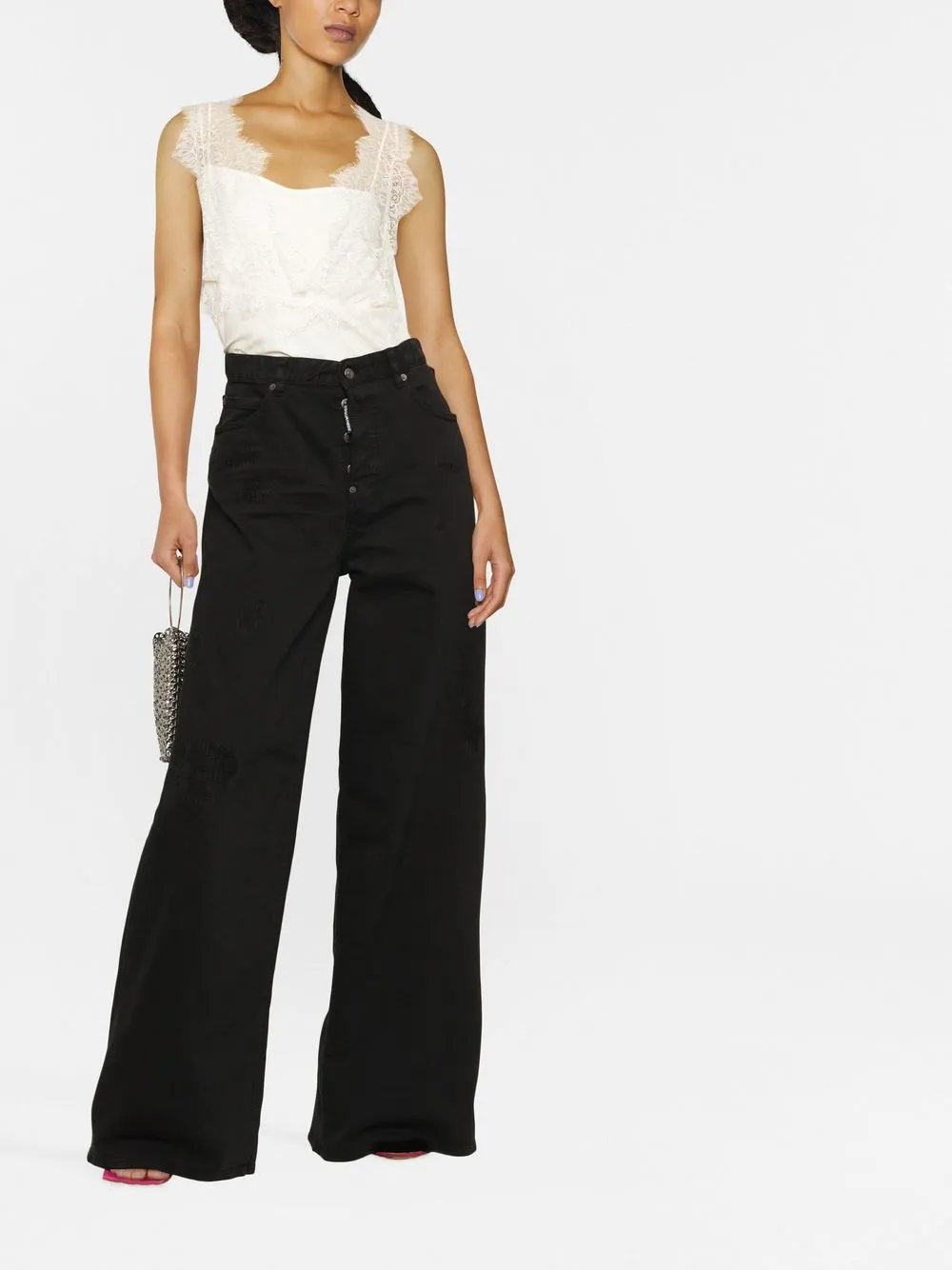 PINKO Top met kant - Roze