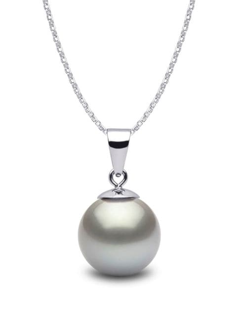 Yoko London 18kt white gold Classic 9mm grey Tahitian Pearl pendant necklace