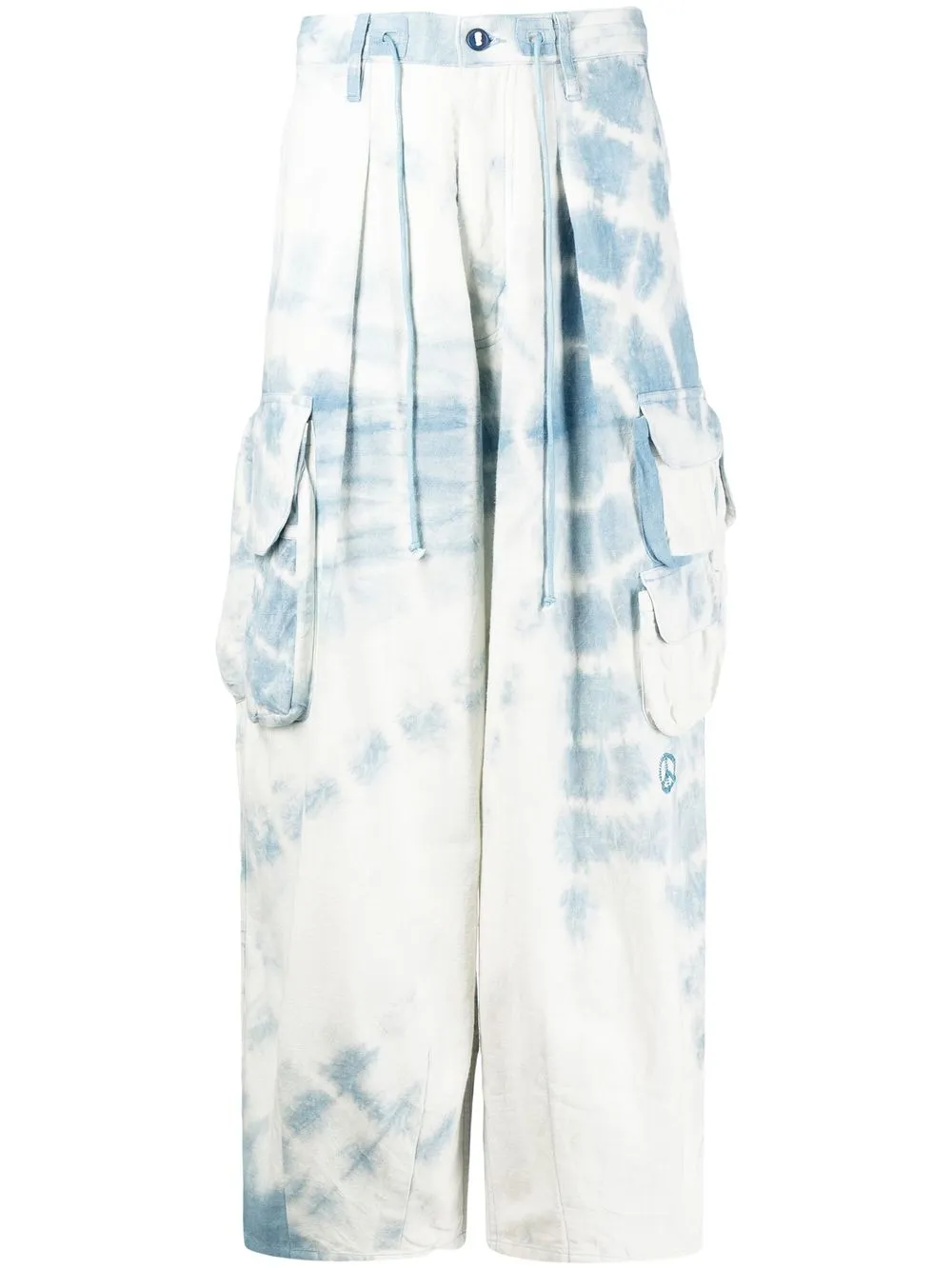 

STORY mfg. pantalones cargo Forager con motivo tie-dye - Azul