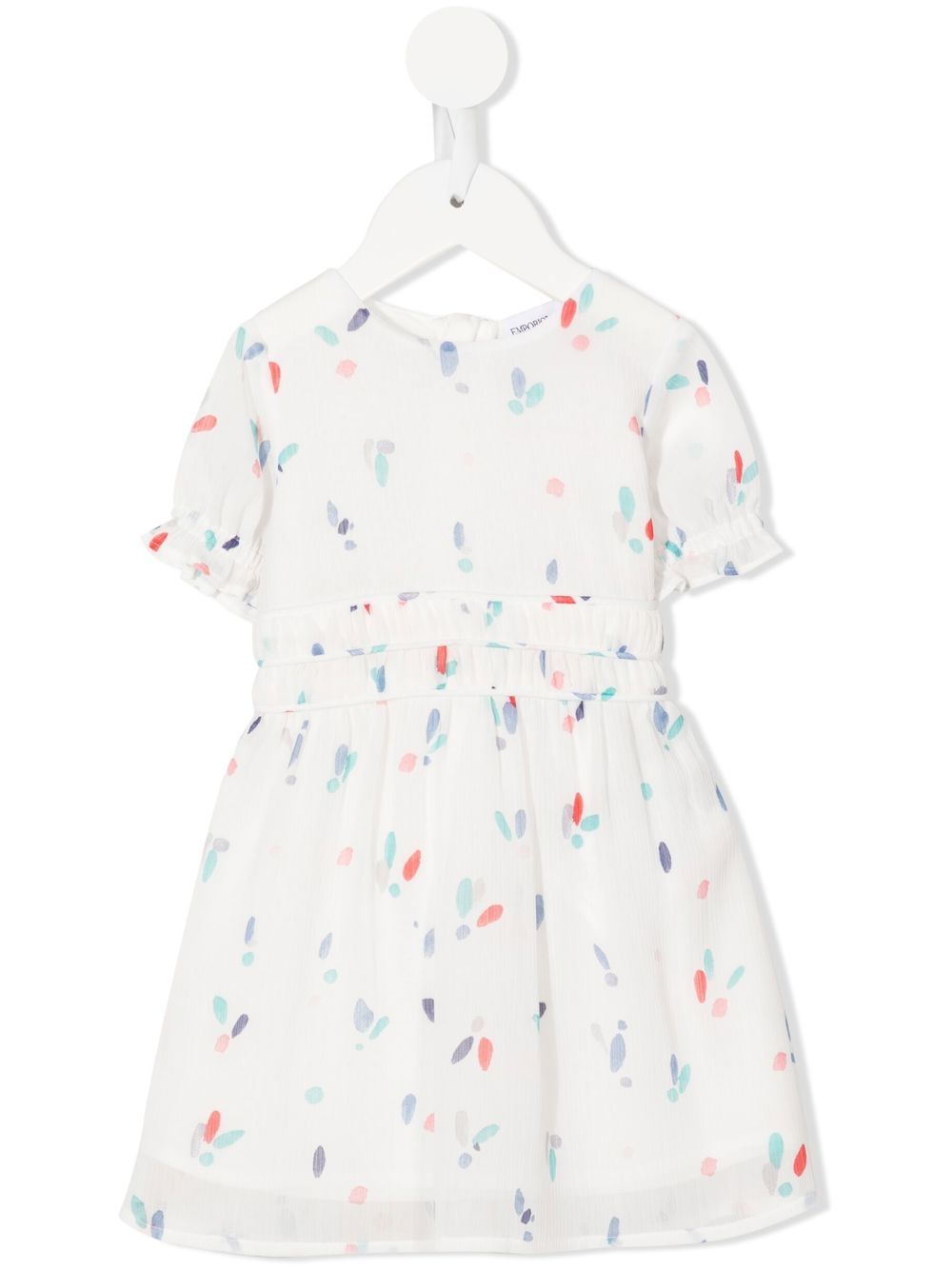 

Emporio Armani Kids vestido de fiesta con estampado abstracto - Blanco