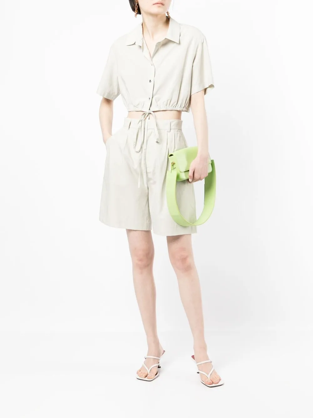 b+ab Blouse en shorts set - Groen