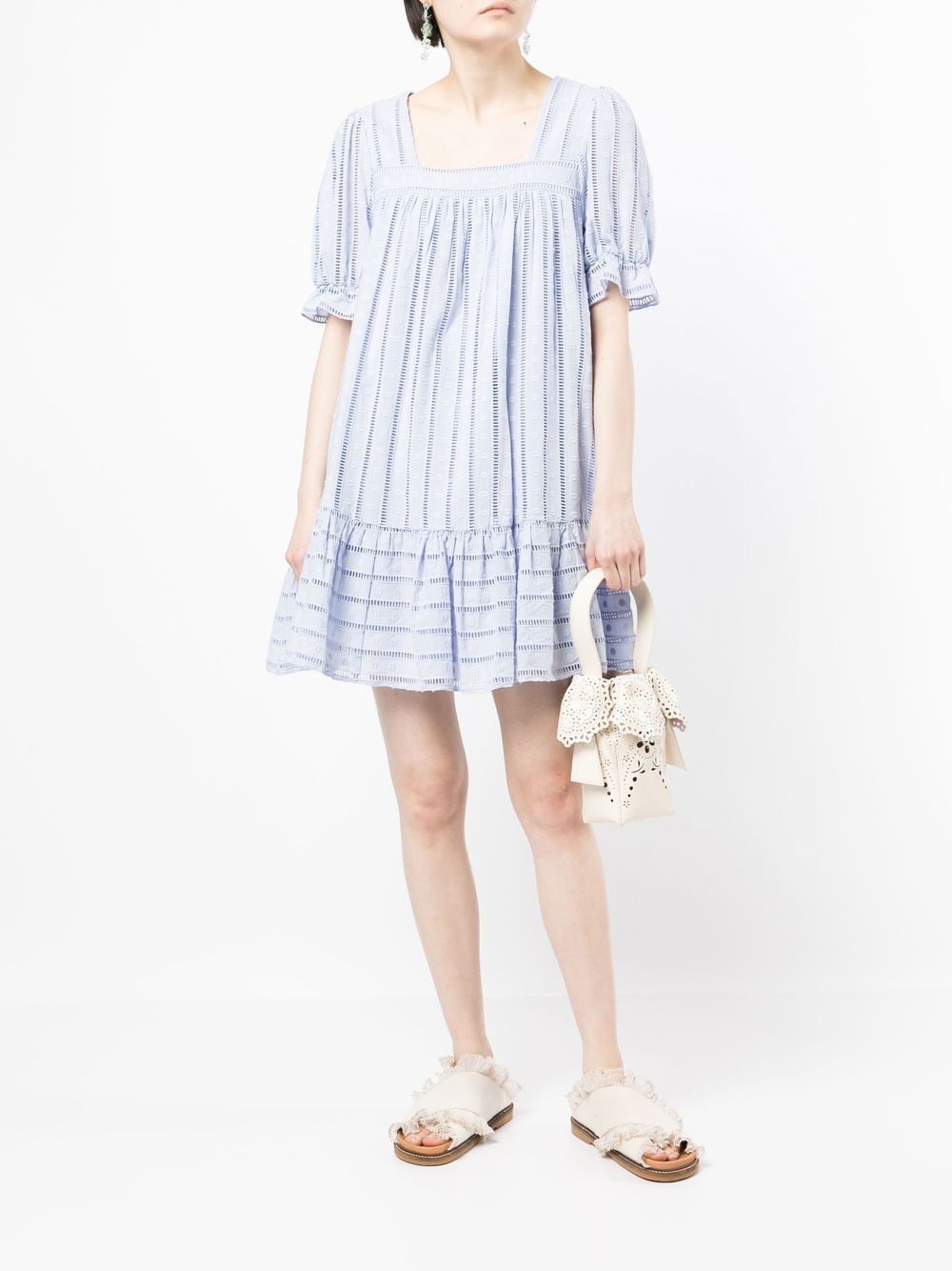 b+ab Mini-jurk met borduurwerk - Blauw