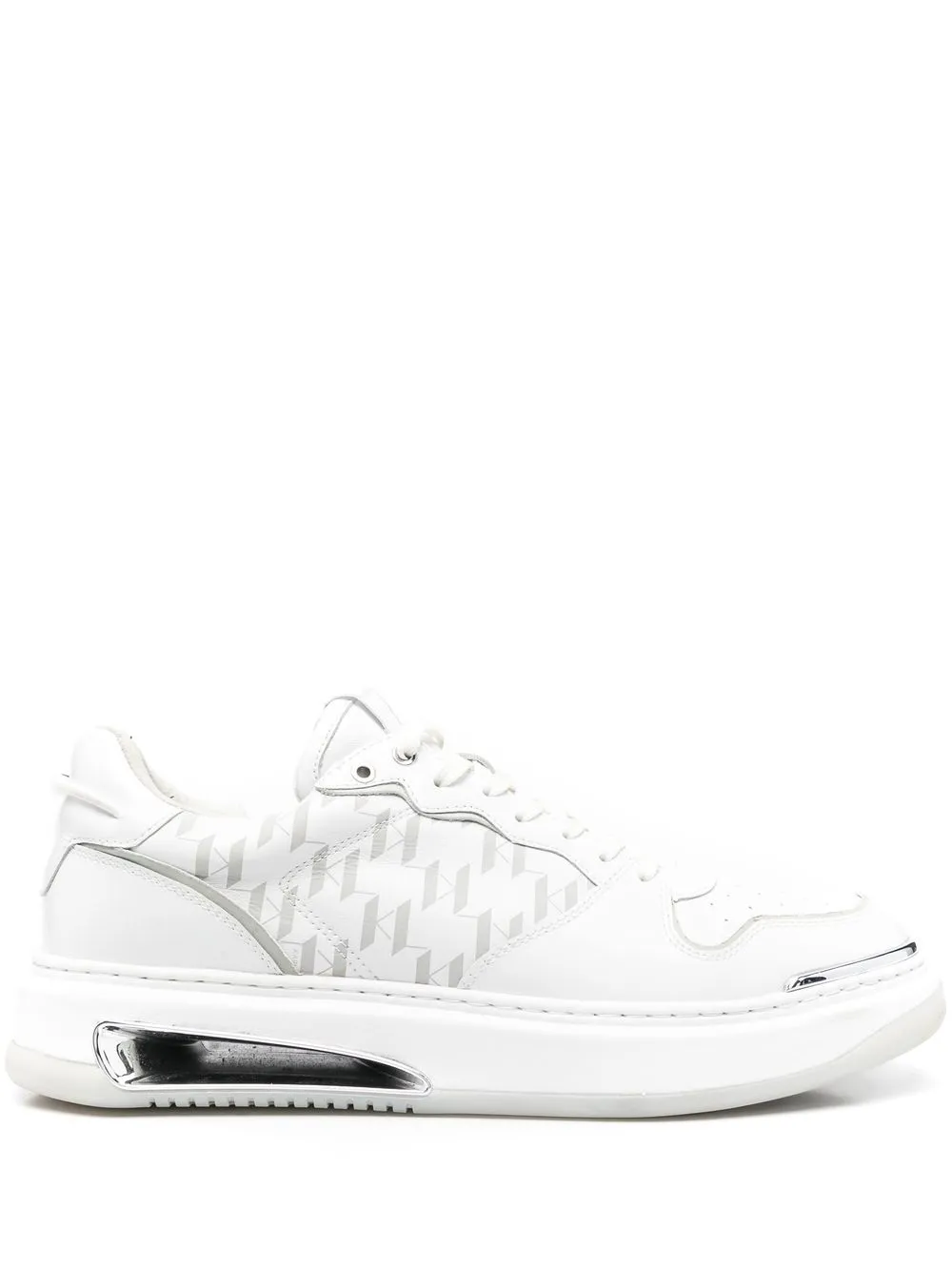 

Karl Lagerfeld tenis bajos con monograma - Blanco