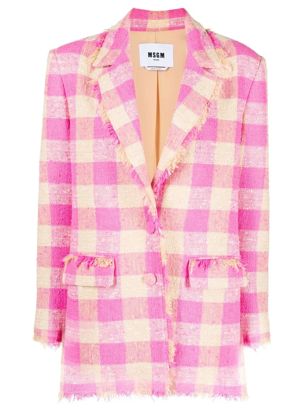 

MSGM two-tone checked blazer - Neutrals