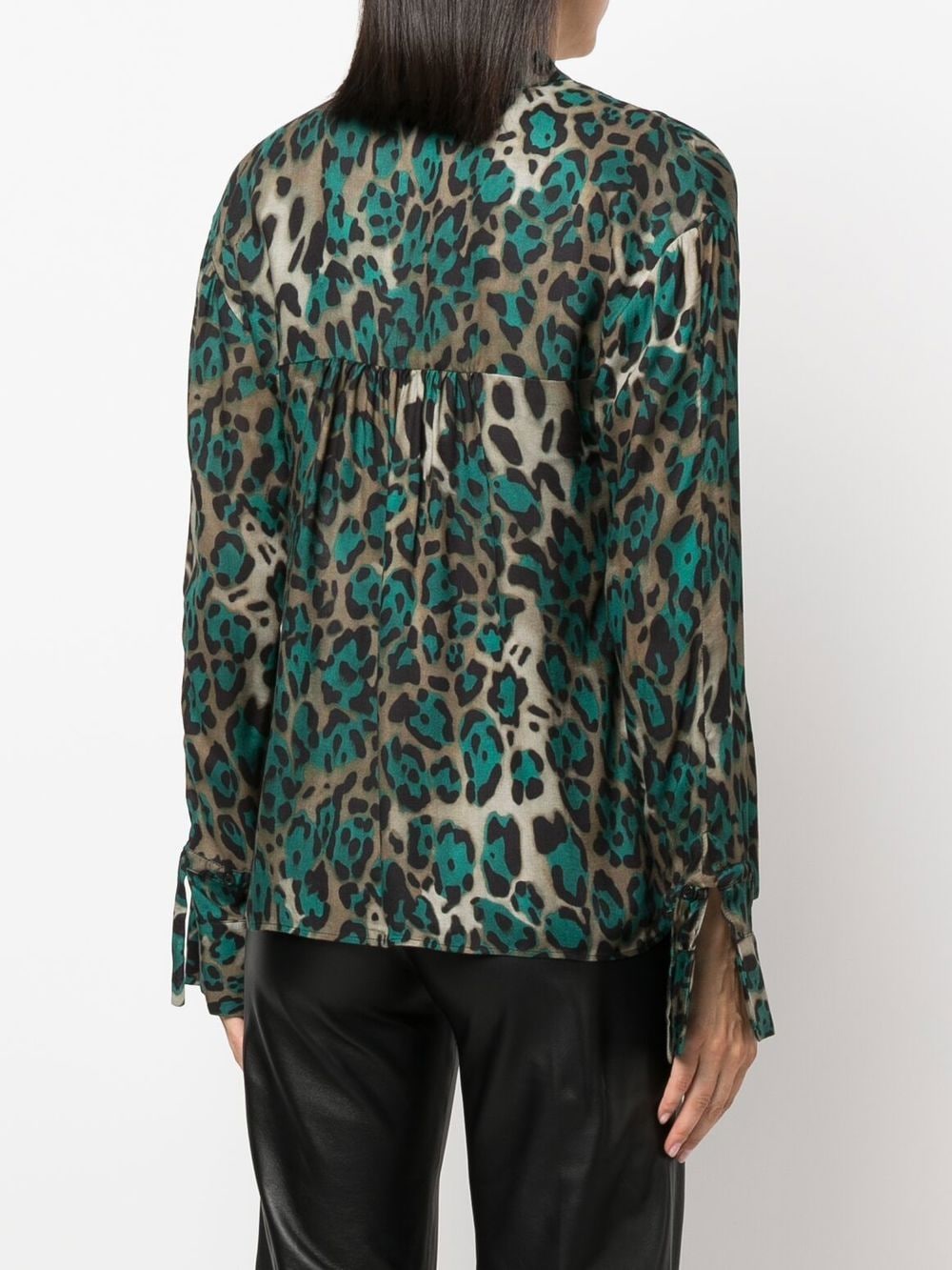 PINKO leopard-print long-sleeve Blouse - Farfetch