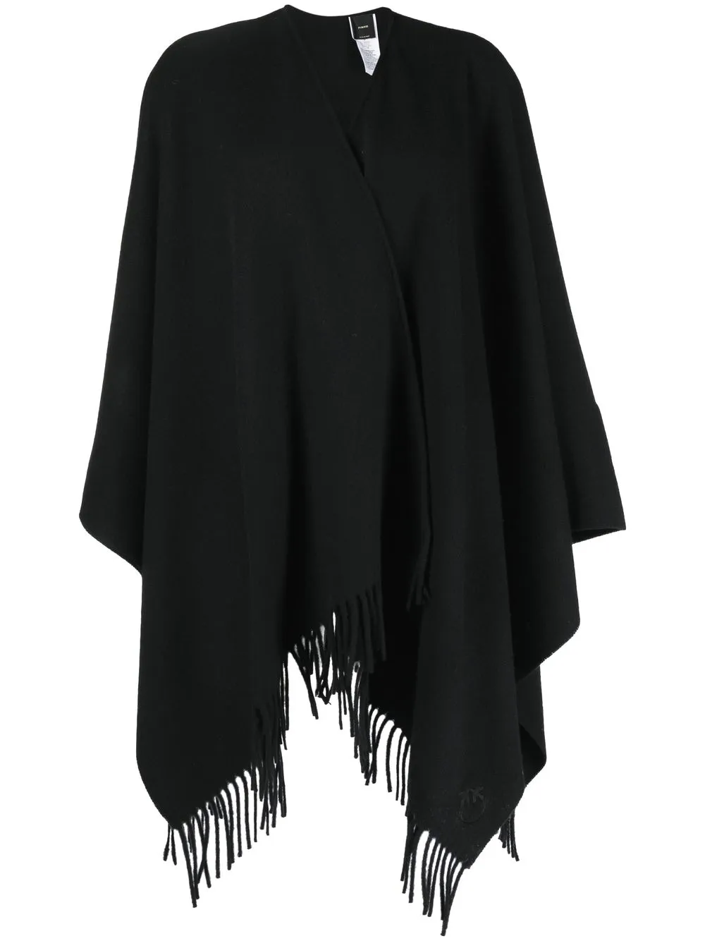 

PINKO fringed wool poncho - Green