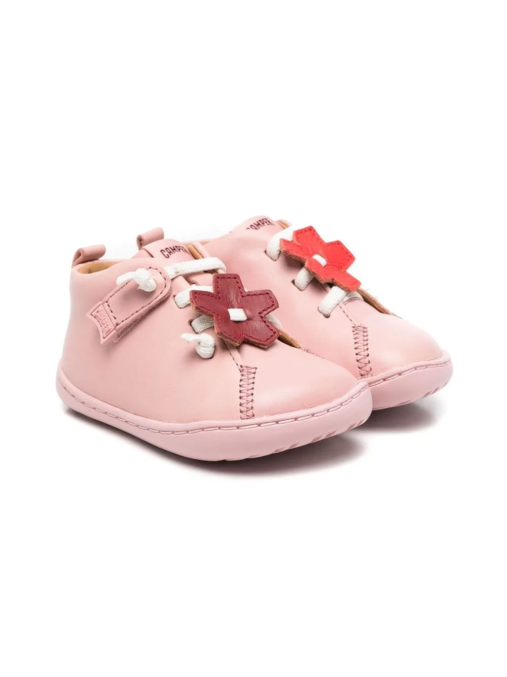 

Camper Kids tenis bajos con aplique floral - Rosado