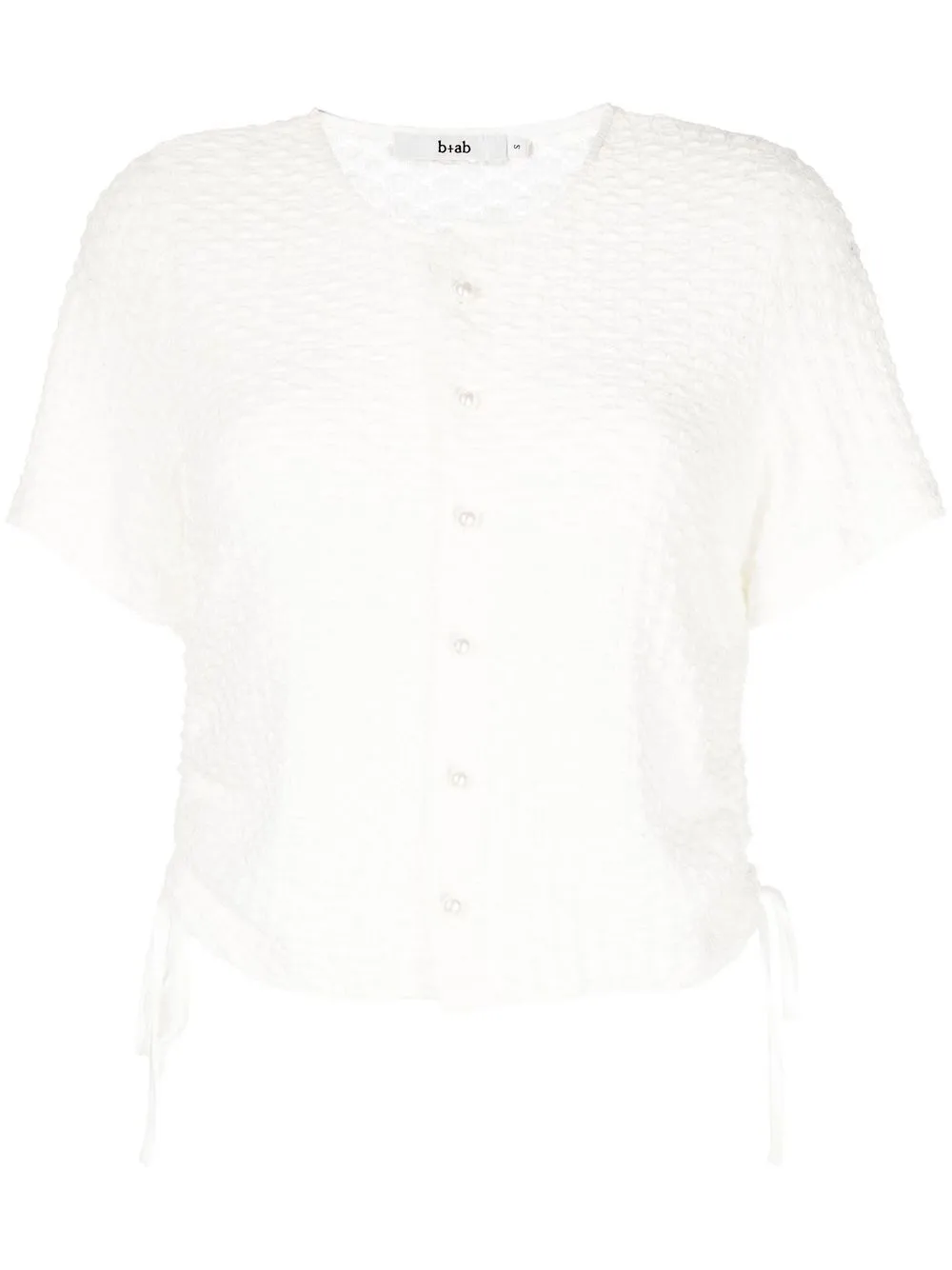 

b+ab blusa texturizada con botones en el frente - Blanco