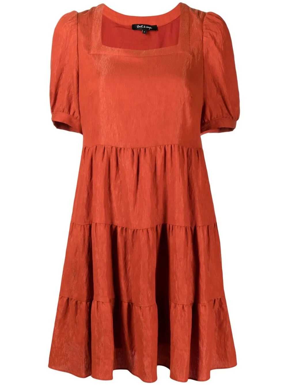 

tout a coup vestido corto con cuello cuadrado - Naranja