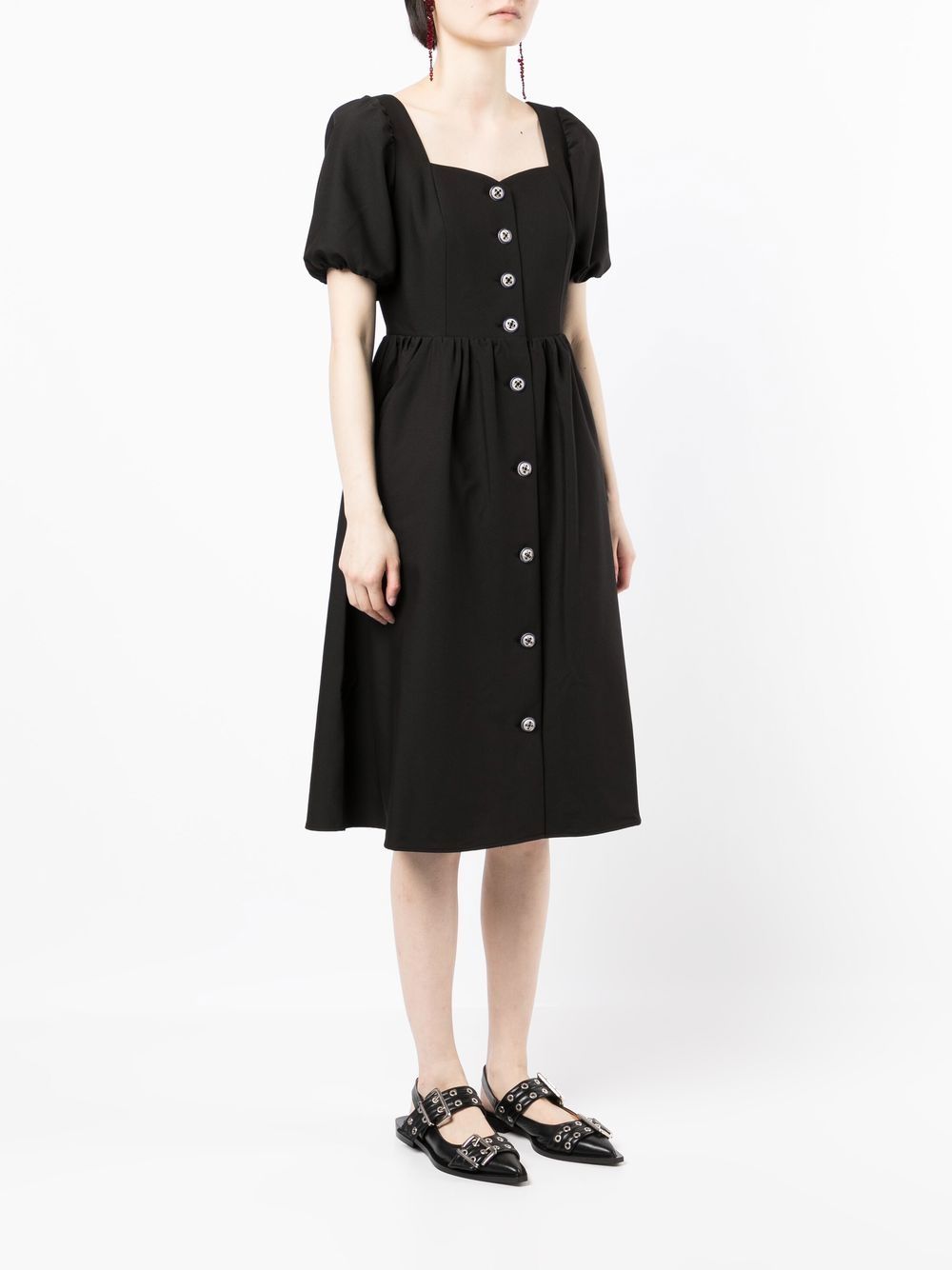 b+ab Buttoned sweetheart-neck Midi Dress - Farfetch