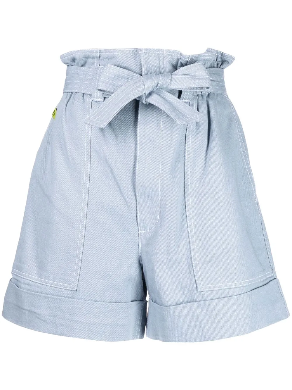 

izzue high-waisted belted A-line shorts - Blue