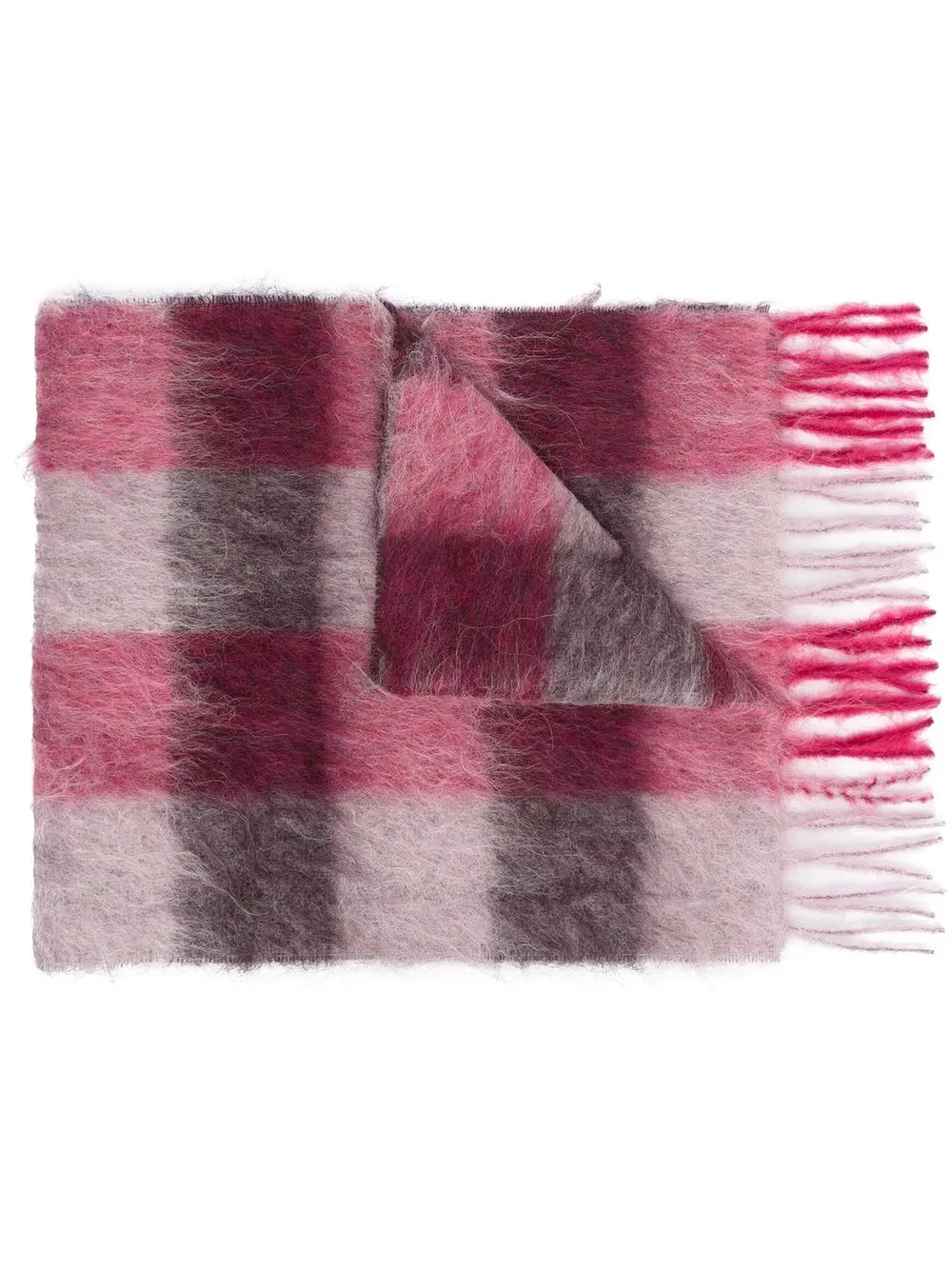 

PINKO fringed check-print scarf