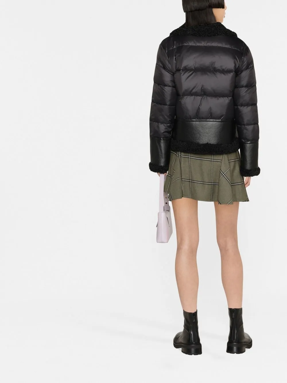 faux-leather puffer jacket