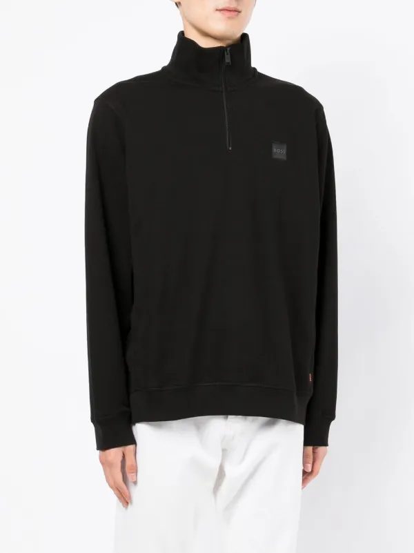 BOSS ハーフジップ スウェットシャツ | ブラック | FARFETCH JP