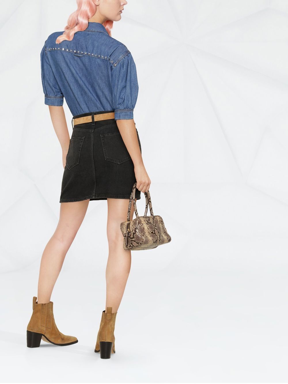 Shop Jacob Cohen Crystal-embellished Denim Shirt In Blau