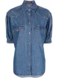 Jacob Cohën crystal-embellished denim shirt - Blue
